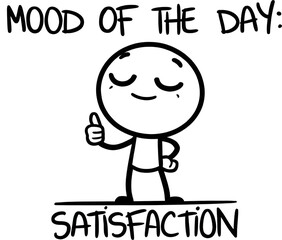 Mood of the Day Stickman Clipart Vector Illustration