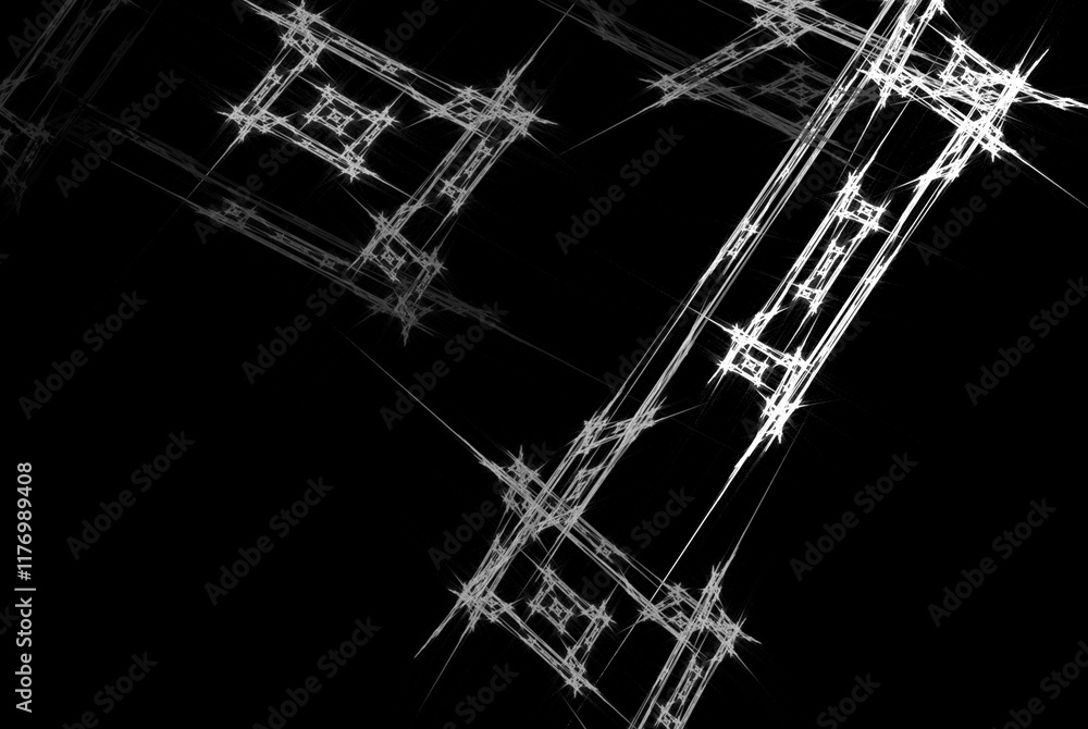 Poster computer generated fractal pattern and shape
