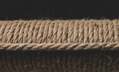 A large coil of linen rope