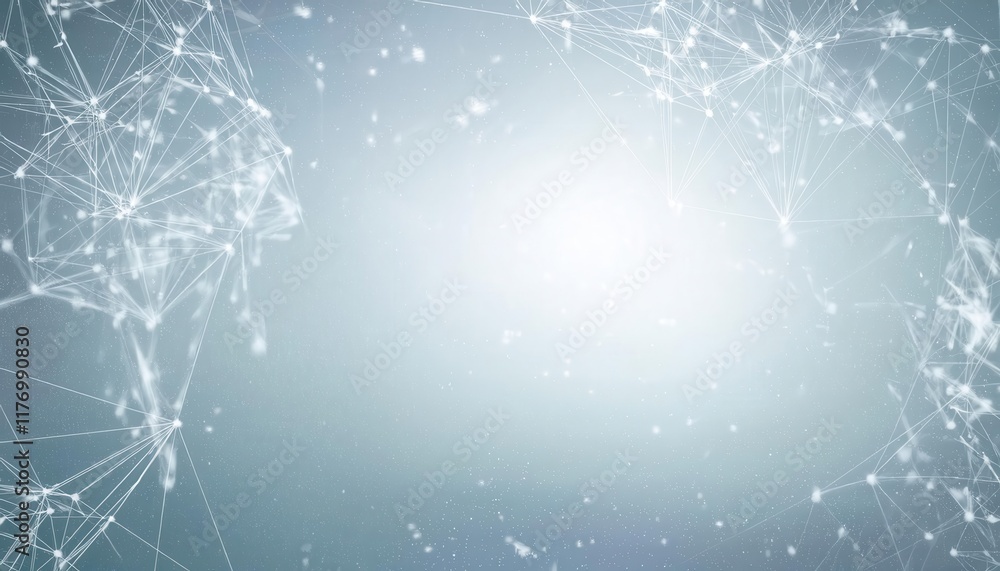 Aufkleber Futuristic digital network background with interconnected nodes and lines in abstract blue space, symbolizing connectivity and data flow