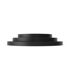 black podium isolated on white background, perfect for product display