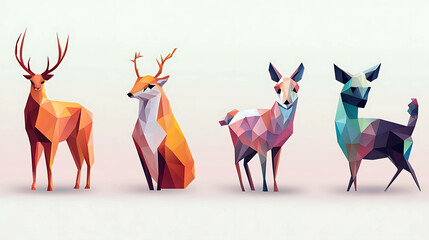 Stylized animals in geometric forms