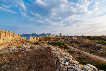 Ancient Arched Hall and Walls at Methoni Fortress