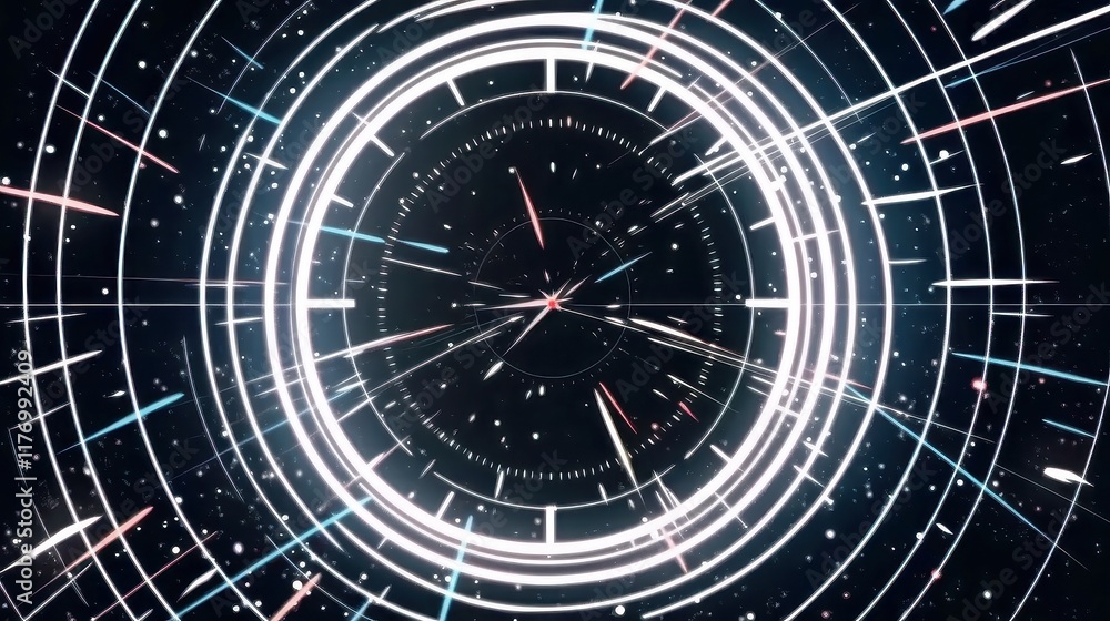 Poster dynamic anime speed lines, an intense black background featuring bold radial lines that convey a sen
