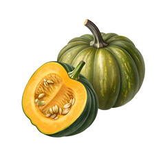 Pumpkin vegetable isolated PNG Clipart with transparent background