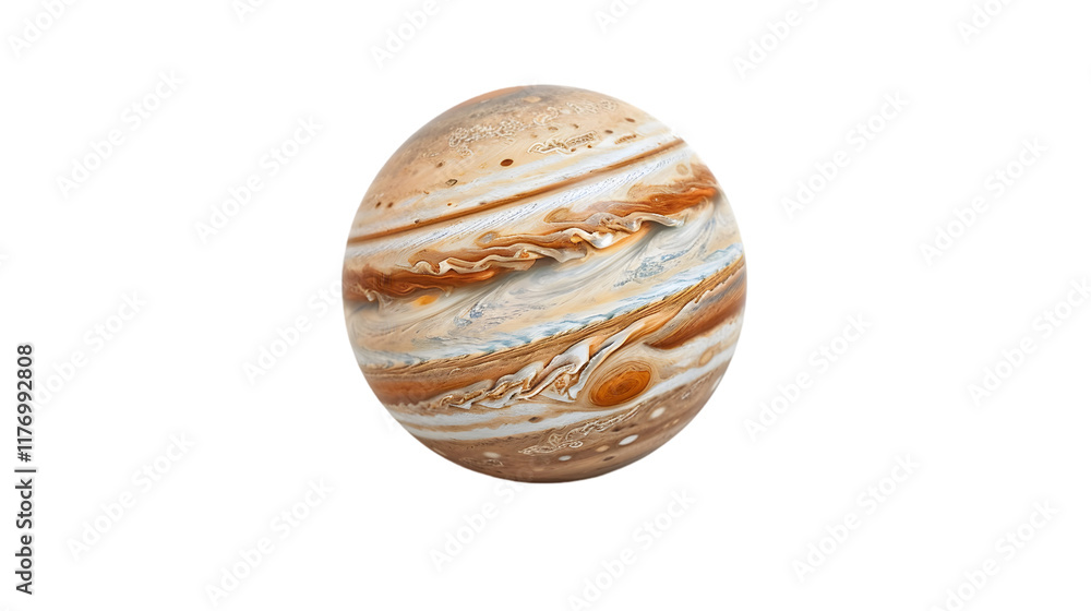 Poster Jupiter Planet texture isolated on a transparent background