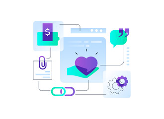 Social media and networking - flat design style illustration