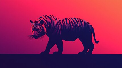 Minimalist animal silhouettes with vibrant backdrops