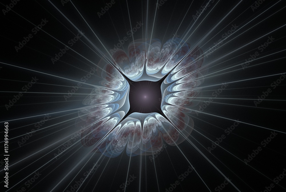 Poster computer generated fractal pattern and shape