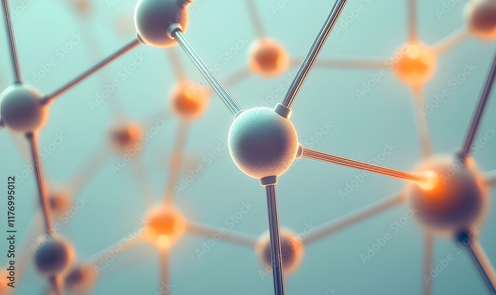 Poster abstract network with connecting nodes and glowing points.