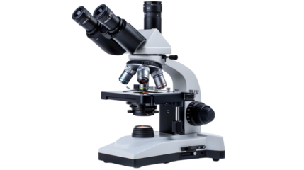 Medical microscope isolated on a transparent background