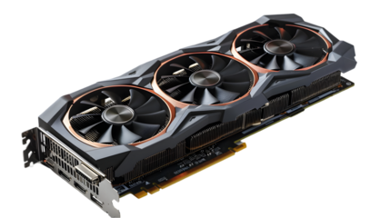 Modern computer video card isolated on a transparent background