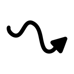 illustration of a symbol Arrow sign hand drawn doodle black outline, 