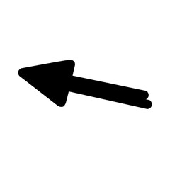 Arrow sign hand drawn doodle black outline, Left