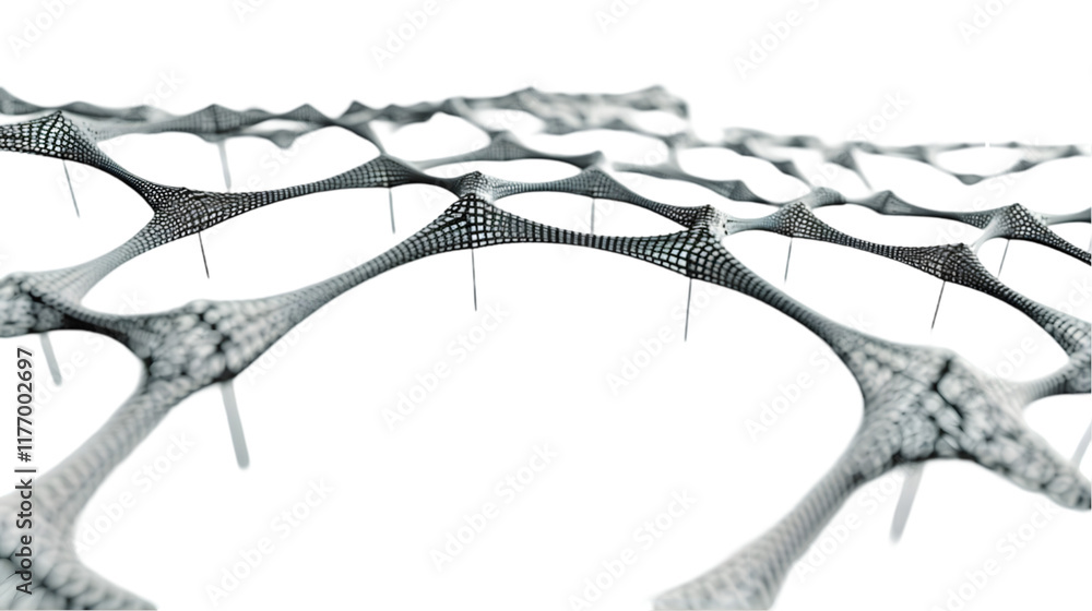 Poster network shape. abstract 3d render isolated on a transparent background