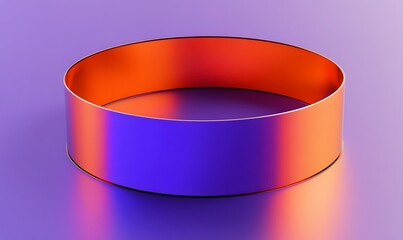 Metallic orange ring on purple gradient.