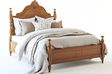 Wooden Bed Frame Design, Elegant Bedroom
