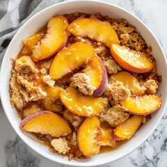 a delicious serving of the most delicious peach cobbler ever made loaded with the freshest...