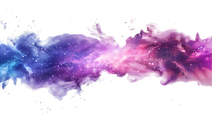 Purple space galaxy isolated on a transparent background