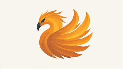 Obraz premium Fiery Phoenix Bird Logo Design: A Symbol of Rebirth and Power