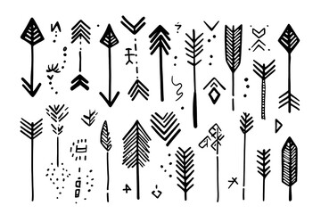 Vector arrows. Set arrows icon. Vector illustration.
