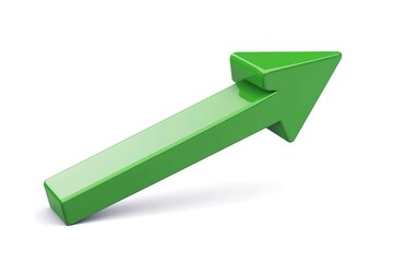 UP green 3d arrow. Shiny web icon. illustration isolated on white background. Raster version
