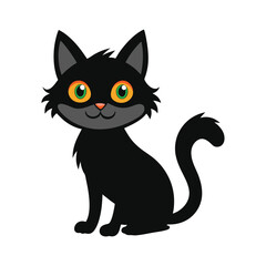 Black Cat Illustration Vector Art
