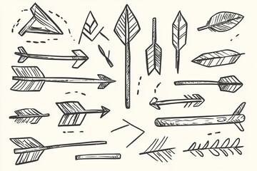 Abstract Arrows in Hand-Drawn Illustration Style
