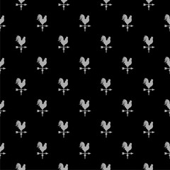 Weather vane icon seamless pattern isolated on black background