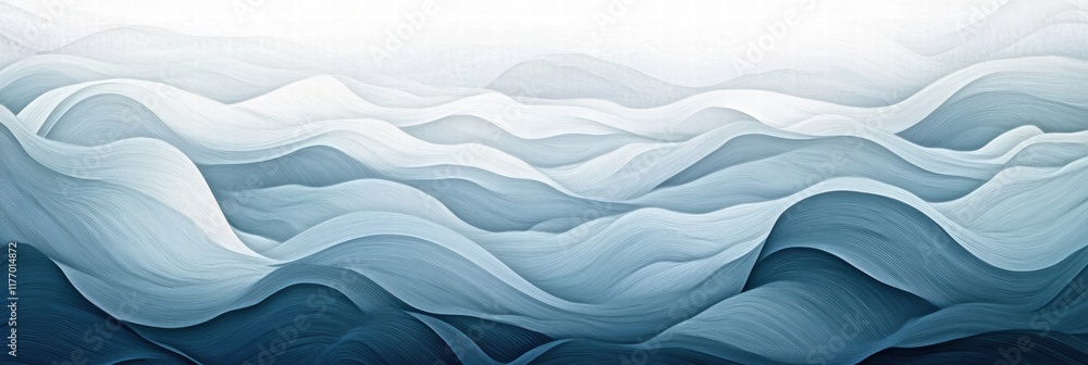 Poster abstract ocean wave patterns create a serene atmosphere of movement and fluidity in shades of blue a