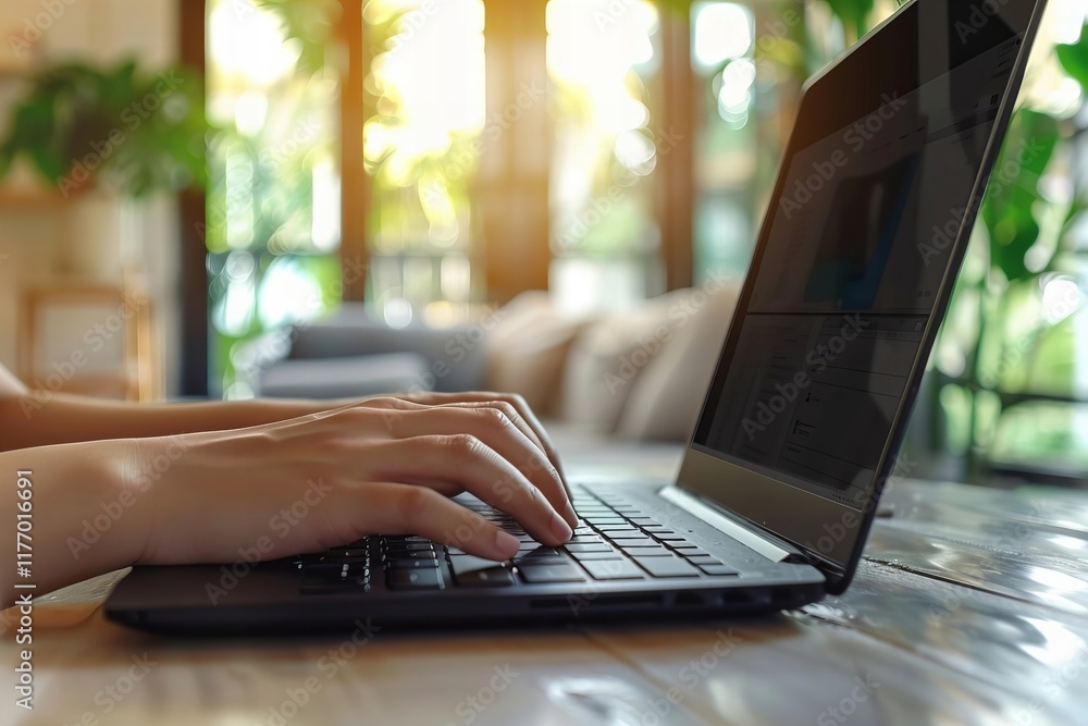 Poster graphic designer editing images on computer website
