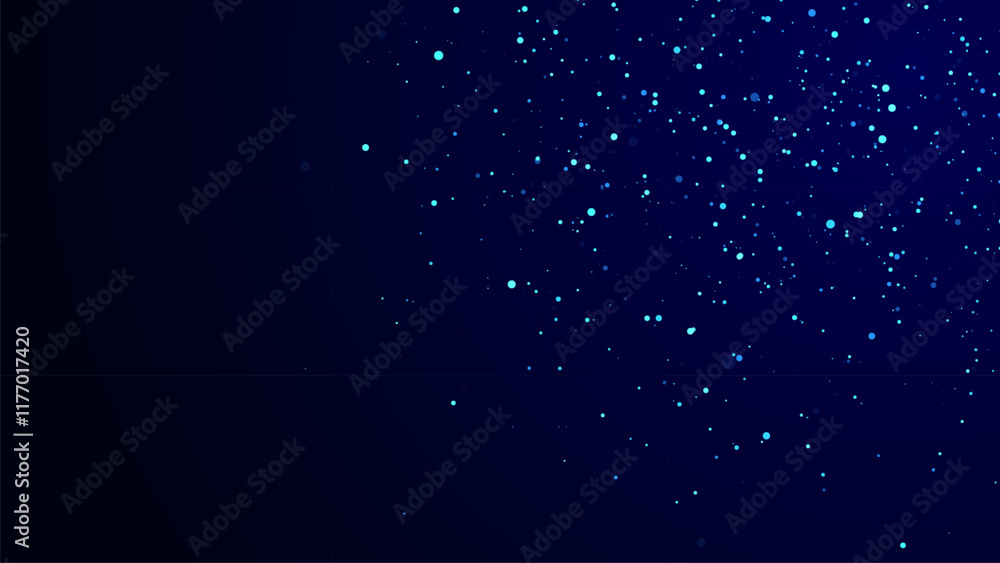 Poster vector dust particles with bokeh effect. abstract blue magic background.