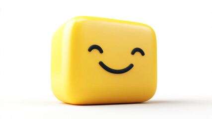 Fototapeta premium Minimalistic Bright Yellow Icon With a Cheerful Expression Representing Happiness and Positivity in Design