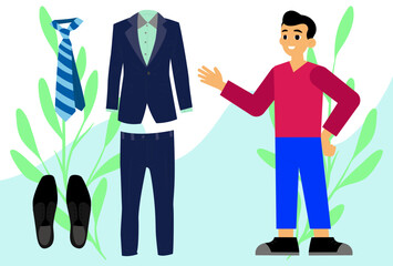 Suit Concept Illustration Stylish and Beautiful