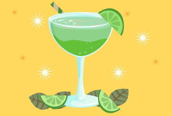 Daiquiri Concept Illustration Stylish and Beautiful