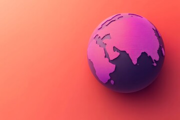 Colorful globe on a vibrant orange background.