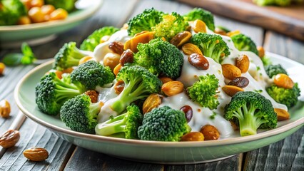Vibrant Simple Broccoli Salad with Creamy Dressing - Long Exposure Photography