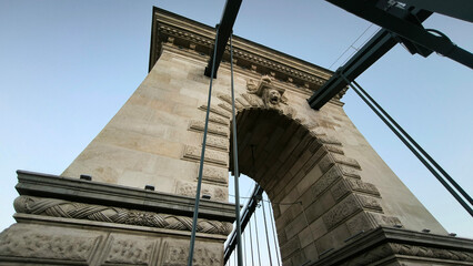 Chain Bridge in Budapest in daylight