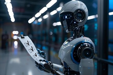 Fototapeta premium Automating Surveys with AI Robots: A Concept for Streamlined Checkmark Verification