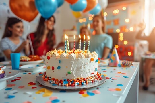 Virtual Online Party with a Group of People Celebrating