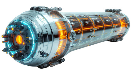 SciFi Tube Pipe Illustration with isolated on a transparent background