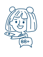 modern kid in doodle sketch