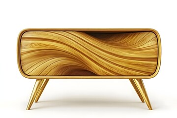 Wooden Cabinet: Elegant Waves Design
