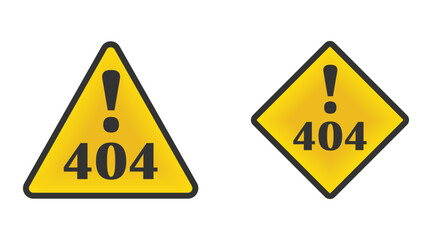 Obraz premium 404 error warning sign icons in modern gradient style.