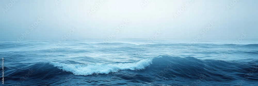 Fototapete Abstract patterns of ocean waves in soft light display tranquility and movement in a serene coastal environment. Generative AI