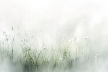 grass flowers on white background.
