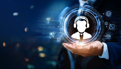 Professional Customer Service Agent with Global Digital Network Interface