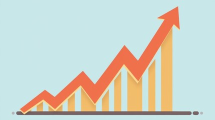 Obraz premium Arrow pointing upwards on a chart, indicating growth 
