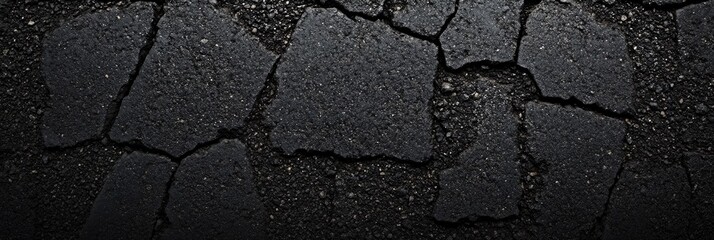 Obraz premium Fresh Asphalt Surface. Aerial View of Textured Roadway with Dark, Smooth Finish.