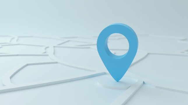 pin pointer symbol route point street address white sign 3d map marker navigation travel background olated location direction gps icon blue road position tracking navigator discovery